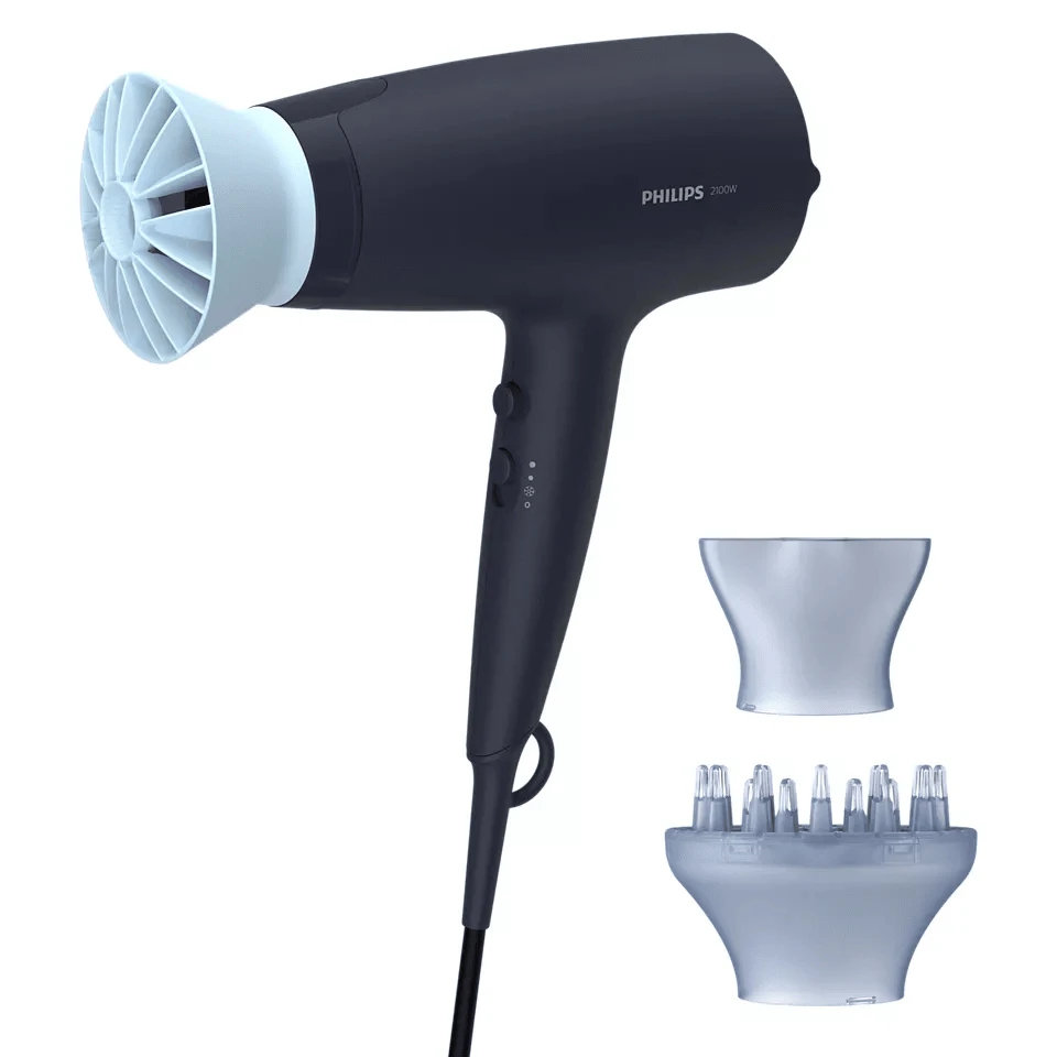 Secador de Cabello Philips Serie 3000 BHD360/20 2100W ThermoProtect con Difusor e Ionizador
