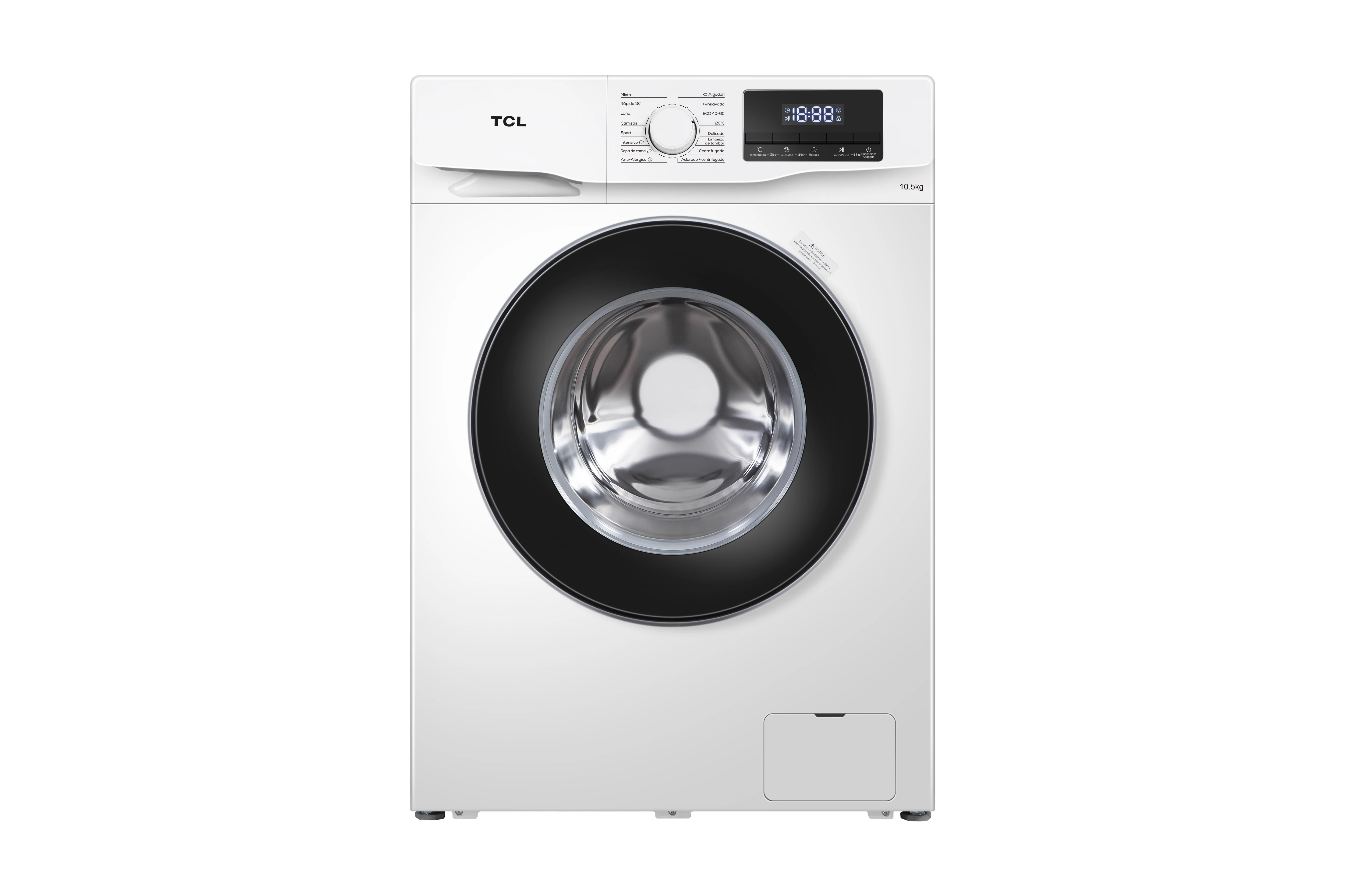 Lavarropas Automático TCL P610FL 10.5kg Carga Frontal Inverter