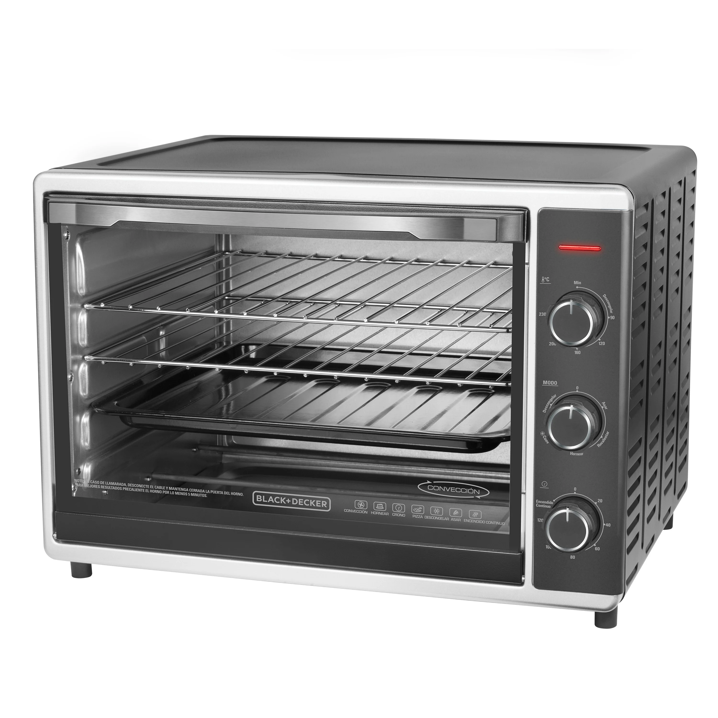 Horno Eléctrico de Convección Black+Decker CTO300CL 52L 2200W Inox con Luz