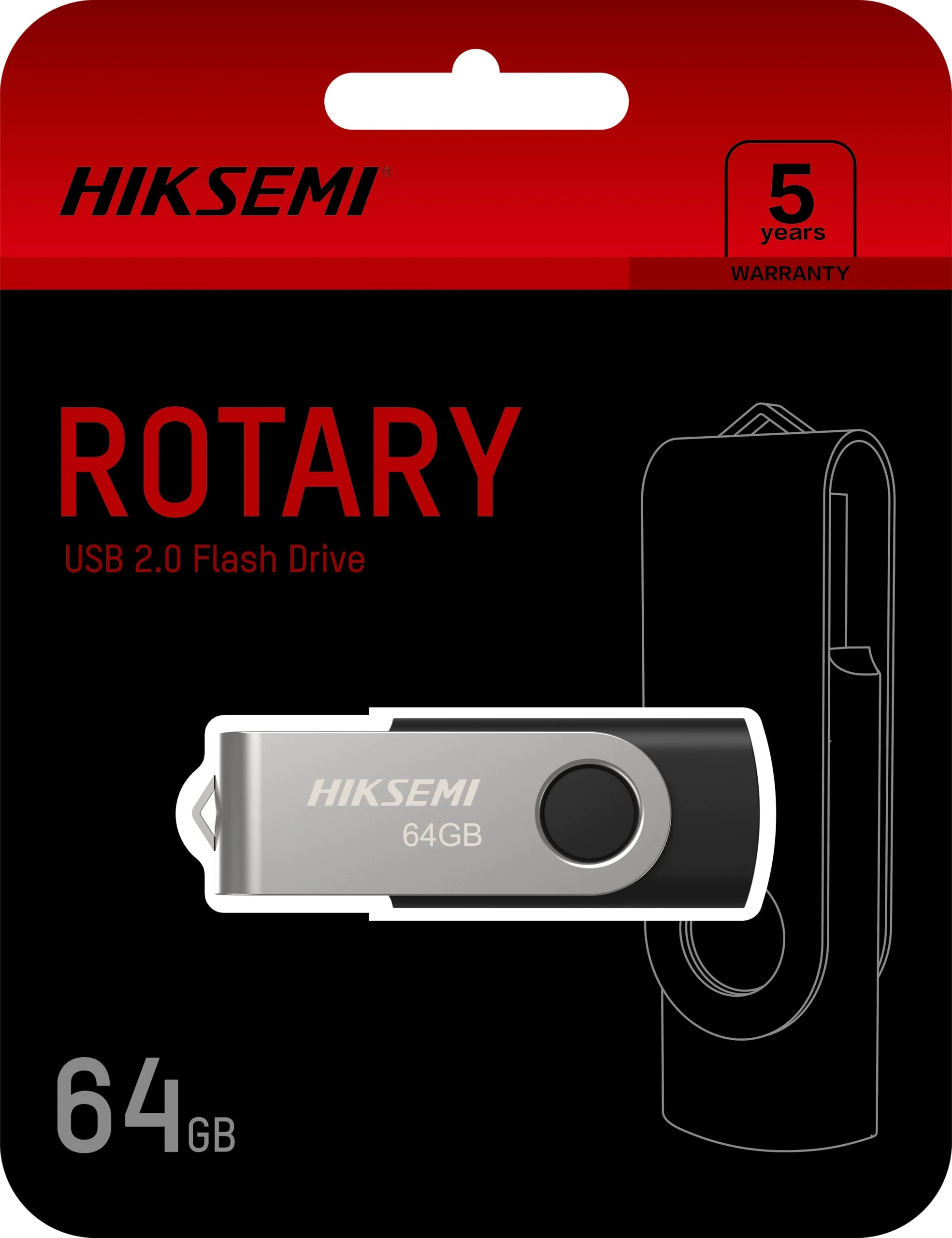 PENDRIVE HIKSEMI 64GB HS-USB-M200S 64G ROTARY USB-A FLASH 2.0