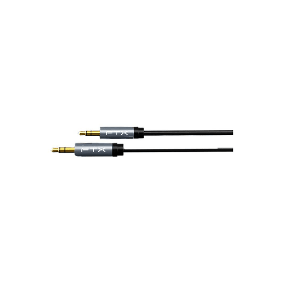 Cable auxiliar negro FTX con conectores estéreo macho de 3,5 mm en ambos extremos