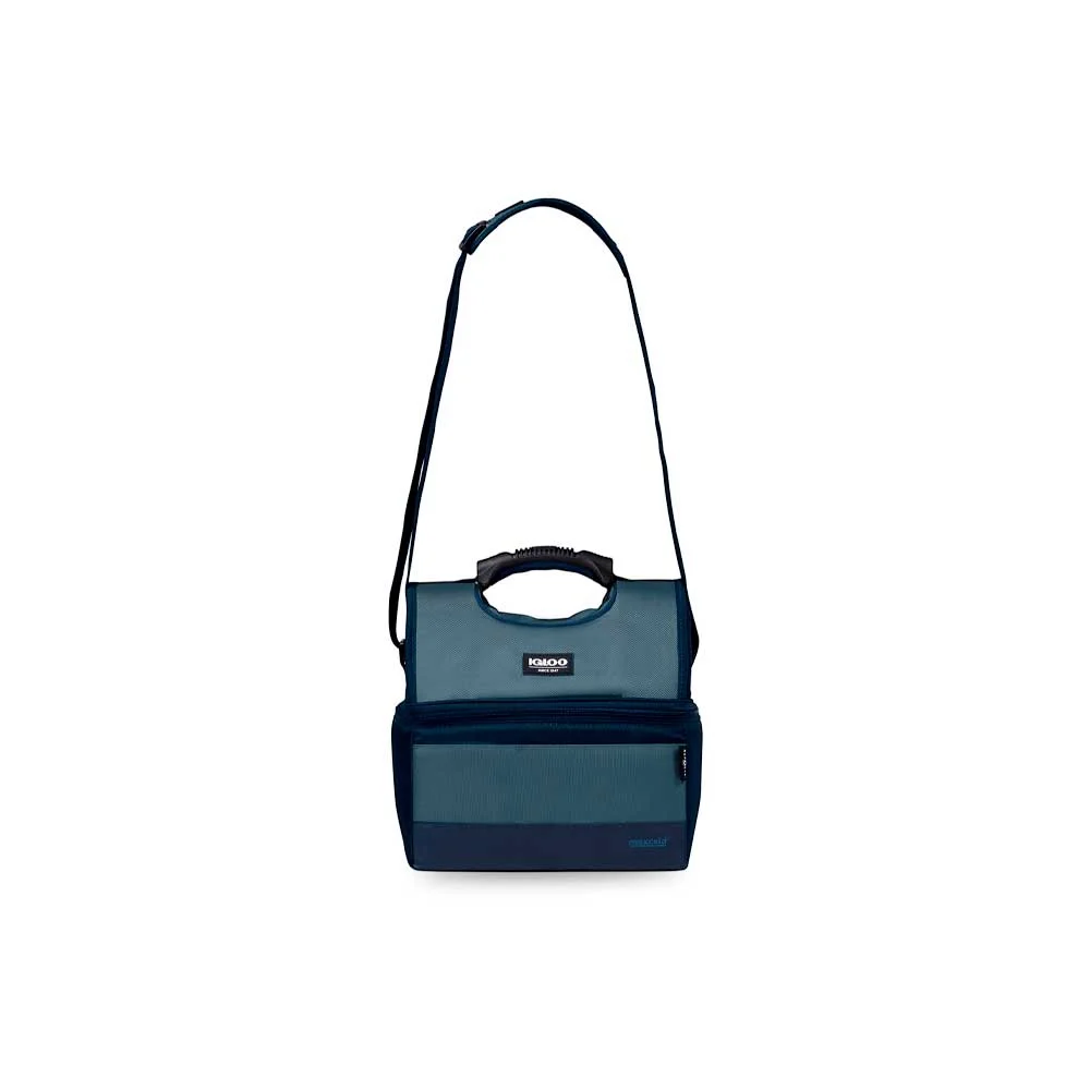 Bolsa térmica Igloo azul para 16 latas, con asa superior, correa ajustable y bolsillo frontal con cremallera. - Vista 5