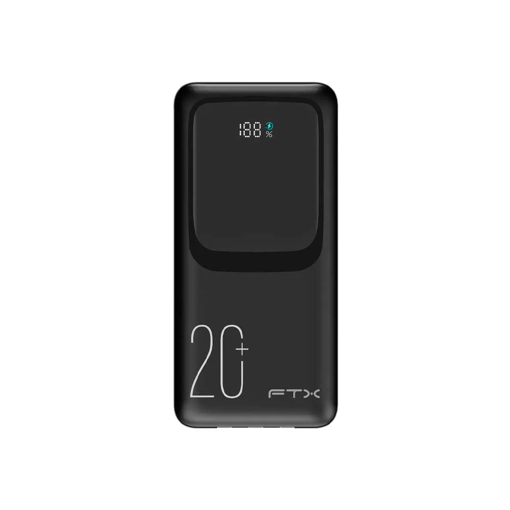 Batería externa negra FTX PB-20LCD-BK con pantalla digital y marca FTX. - Vista 2