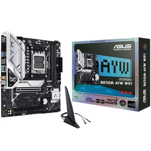 PLACA MADRE ASUS AM5 B650M-AYW WIFI DDR5 S/R/HDMI/2M2/MATX