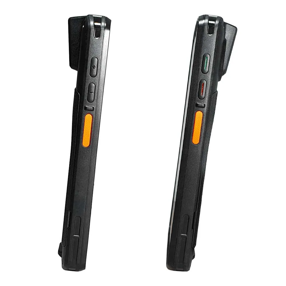 Colector portátil FTX negro mostrado de frente y de espalda, con pantalla frontal y módulo lector trasero - Vista 3