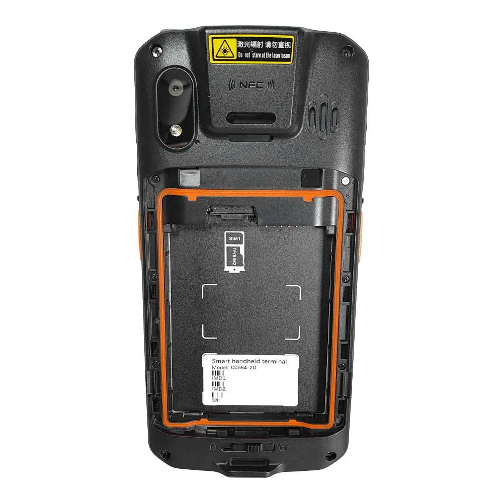 Colector portátil FTX negro mostrado de frente y de espalda, con pantalla frontal y módulo lector trasero - Vista 4
