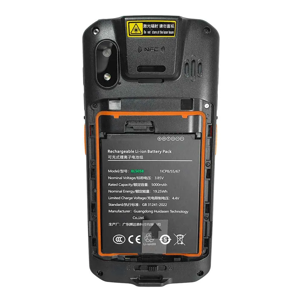 Colector portátil FTX negro mostrado de frente y de espalda, con pantalla frontal y módulo lector trasero - Vista 5