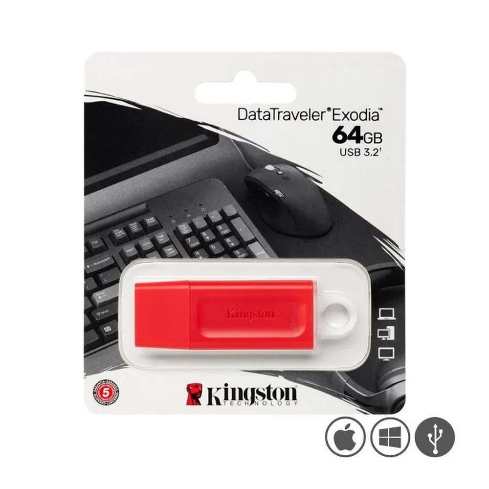 PENDRIVE KINGSTON DATATRAVELER 64GB KC-U2G64-7GR USB 3.2 EXODIA/64GB