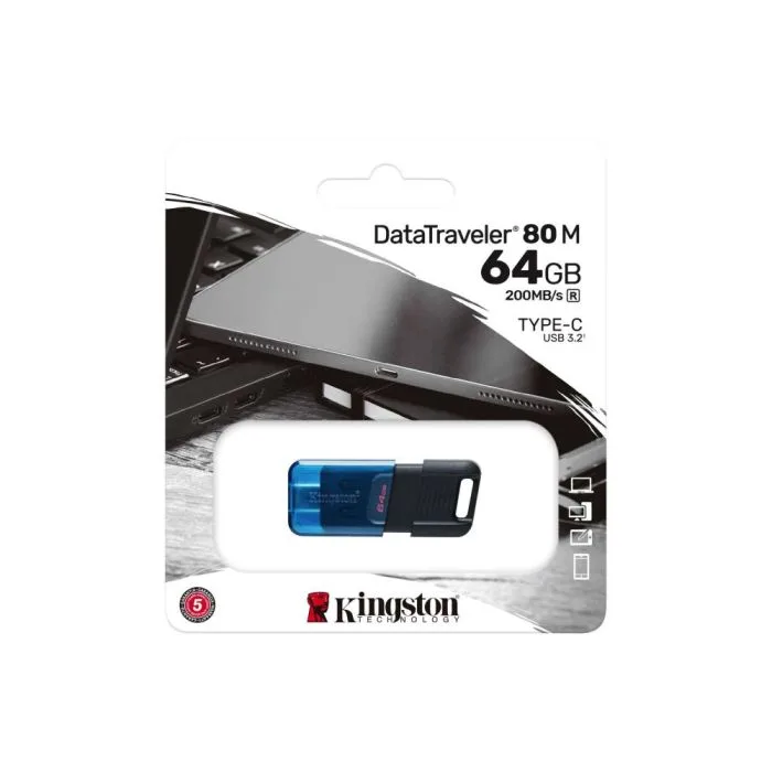 PENDRIVE KINGSTON 64GB DT80M/64GB USB-C DATATRAVELER 80M 3.2