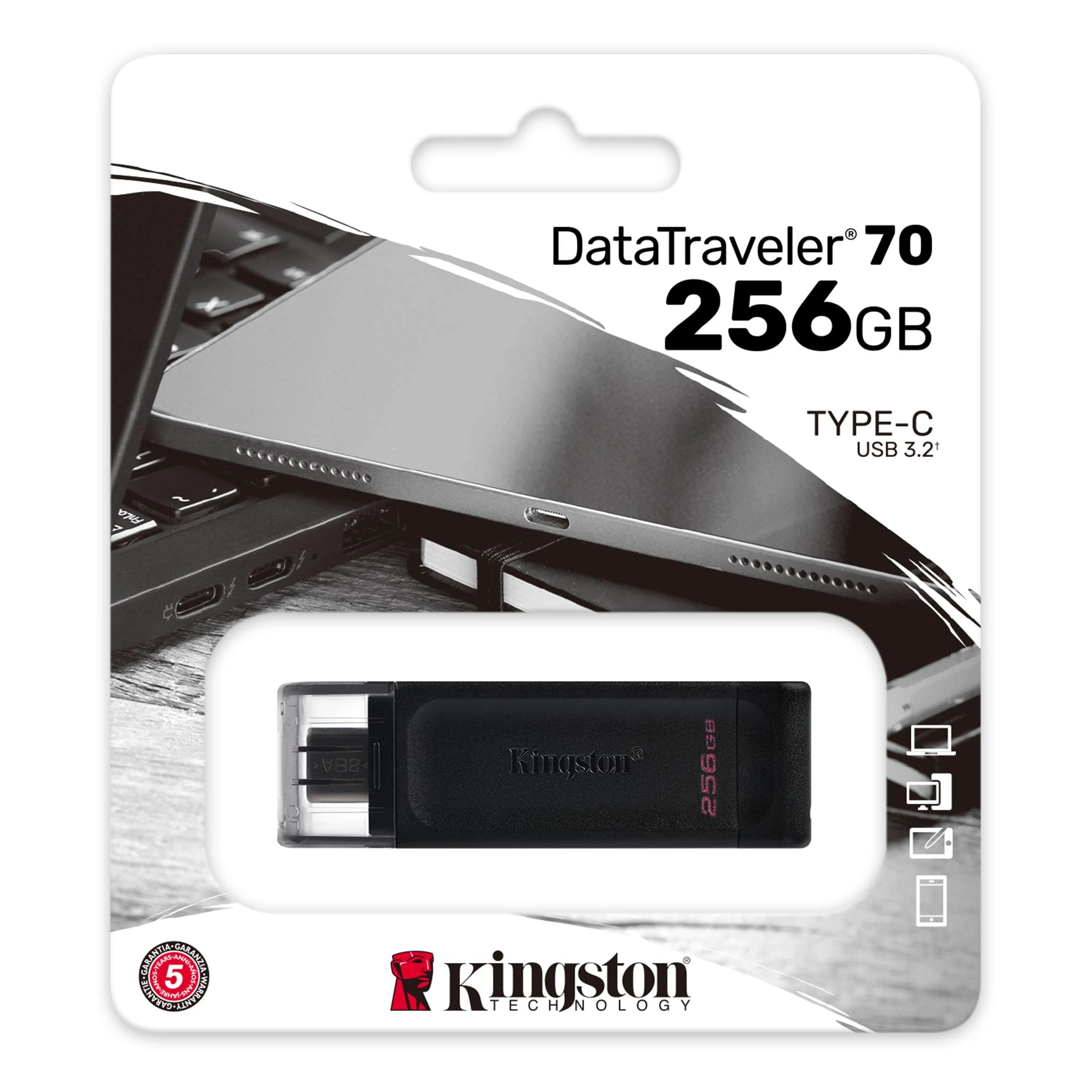 PENDRIVE KINGSTON DATATRAVELER 70 256GB USB-C 3.2 DT70/256GB
