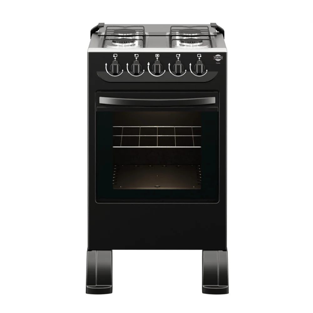Cocina a gas Tokyo Flamex Glass Pro 4H negra con encendido eléctrico