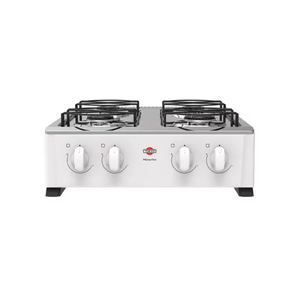 Cocina de mesa a gas Tokyo Maravilha 4H blanca con mesada inoxidable