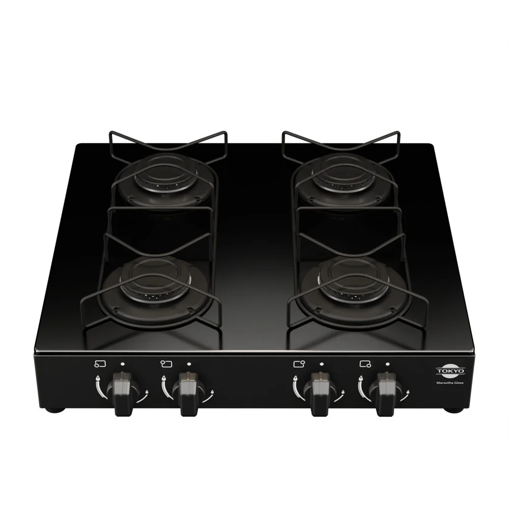 Cocina de mesa a gas Tokyo Maravilha Glass 4H negra