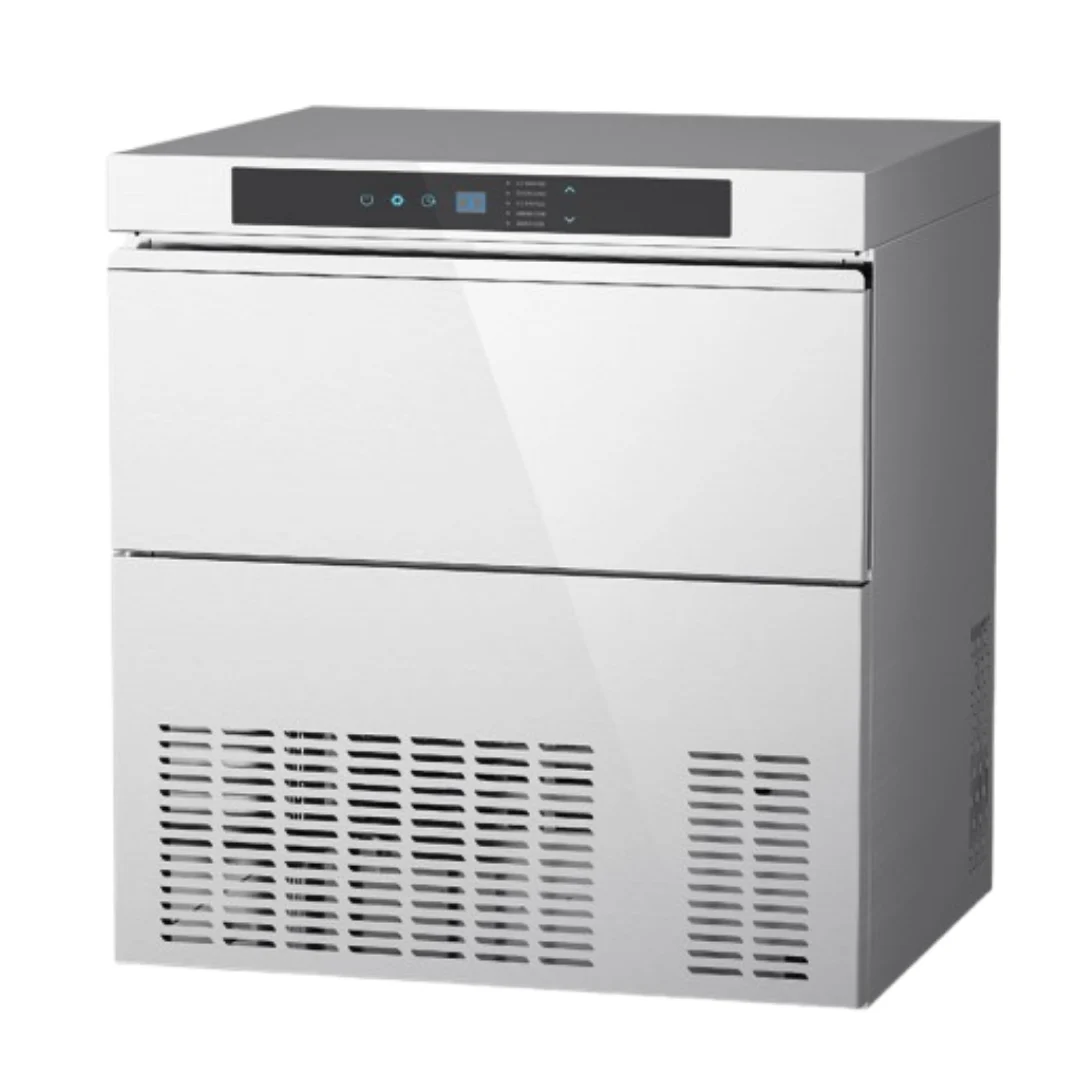 Fabricadora de hielo comercial Ecosilkon HB-130U, 85 kg/24 h y depósito de 32 kg