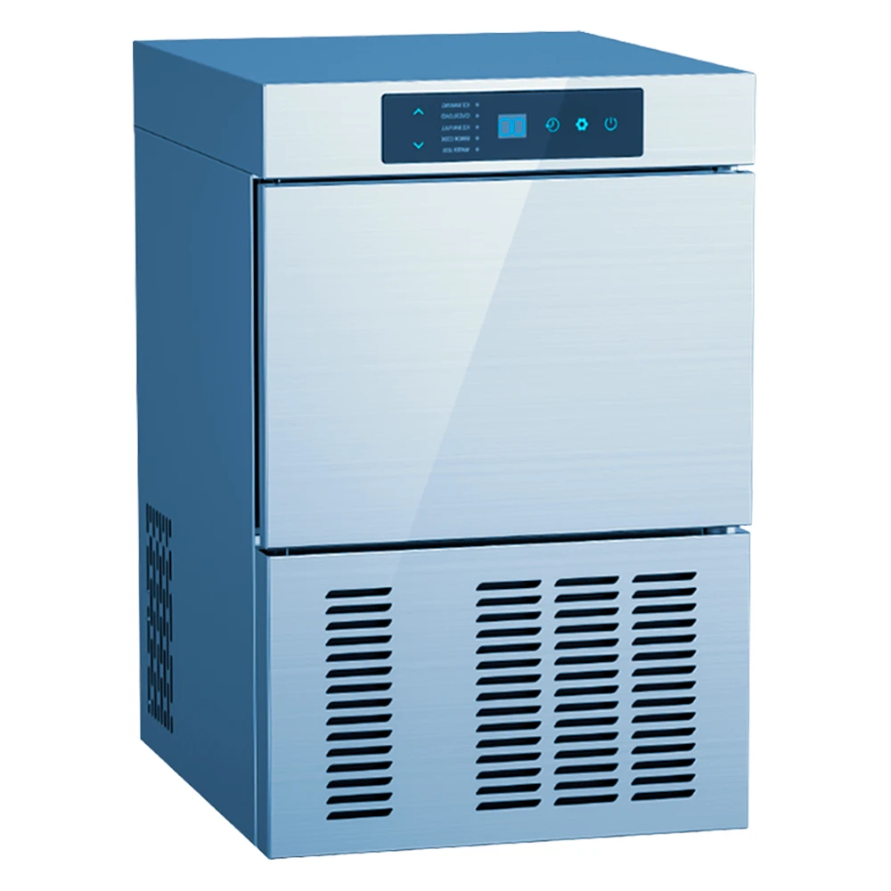 Fabricadora de hielo comercial Ecosilkon ZB-100U, 60 kg/24 h y depósito de 32 kg