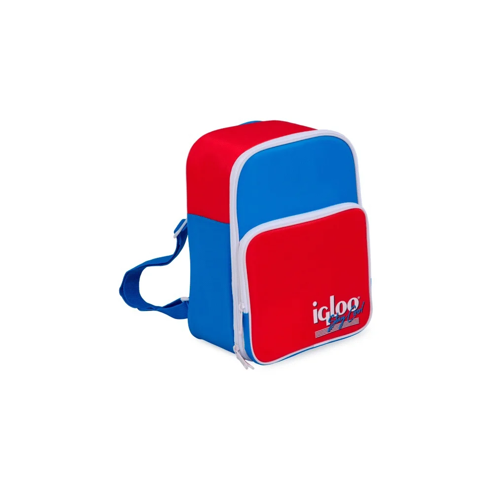MOCHILA TERMICA IGLOO 12 LATAS RETRO ROJO/AZUL 63075 - Vista 2