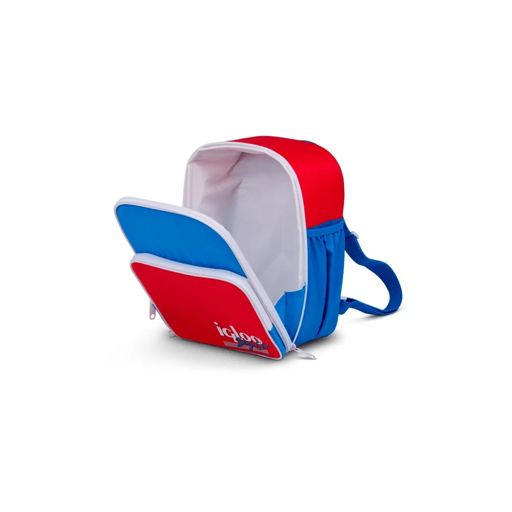MOCHILA TERMICA IGLOO 12 LATAS RETRO ROJO/AZUL 63075 - Vista 4