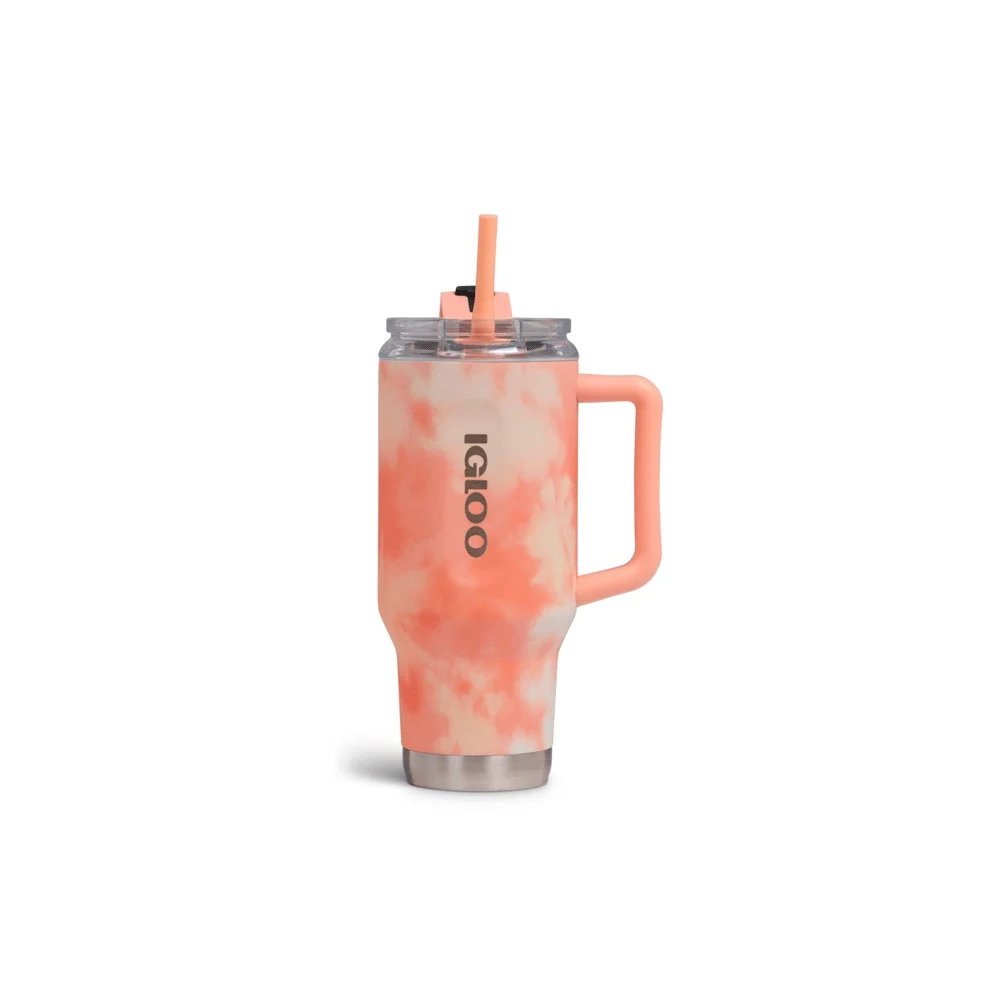 VASO TERMICO IGLOO 950ML ICE DYE NARANJA C/PAJITA 71312