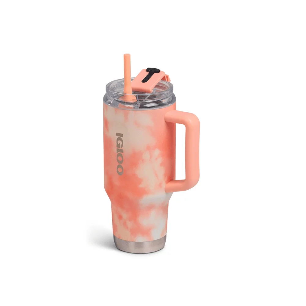 VASO TERMICO IGLOO 950ML ICE DYE NARANJA  C/PAJITA 71312 - Vista 2
