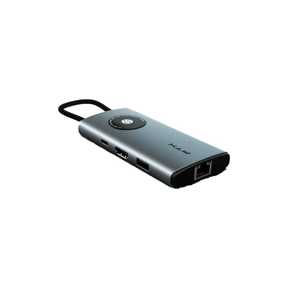 HUB 8 EN 1 USB-C - HDMI/RJ45/USB-A/USB-C/SD FTX-HUBL3-AG 4K/30HZ/1GBPS/100W/5GBPS - Vista 2