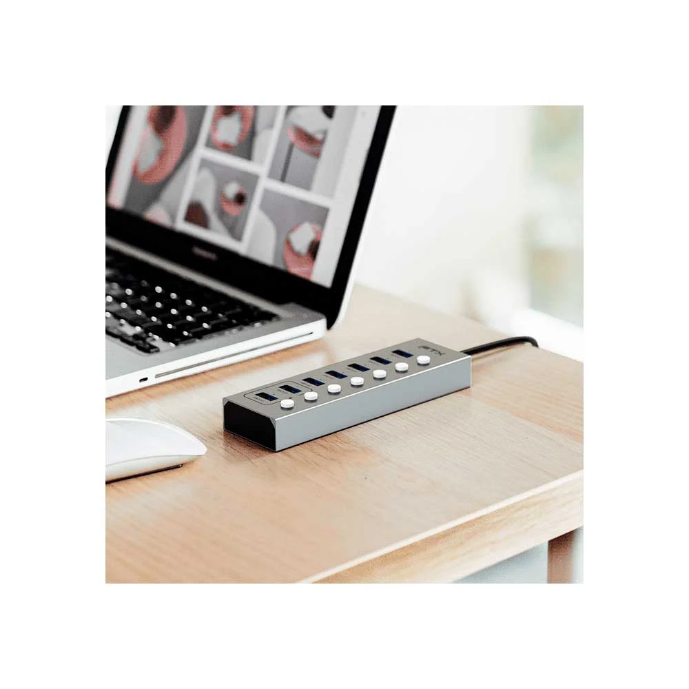 HUB USB 3.0 DE 7 PUERTOS FTX-HUBU7-AG 1M/5GBPS/5V 1.5A - Vista 2