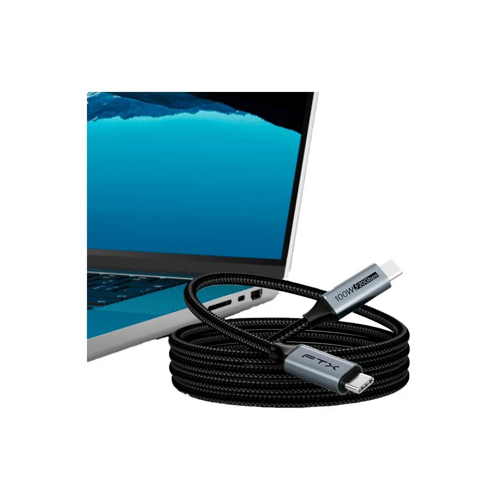 CABLE USB-C 3.2 M/M 1M FTX-C160-PU31-CMCM2-AG1 20GBPS/100W/20V/5A/4K/60HZ/1080P/120HZ - Vista 2