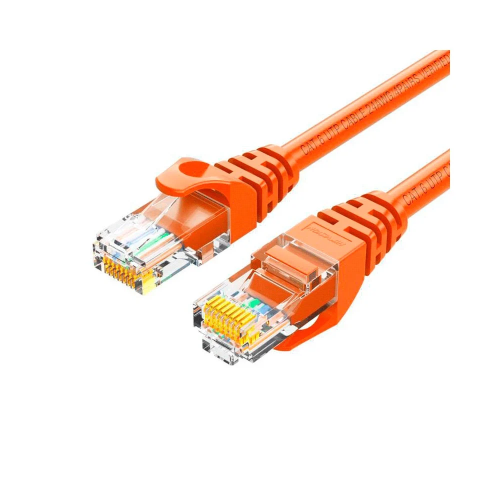 PATCH CORD UTP RJ45 HIKVSION CAT6 2 MTS NARANJA 24AWG DS-1NP6UEC0 - Vista 2
