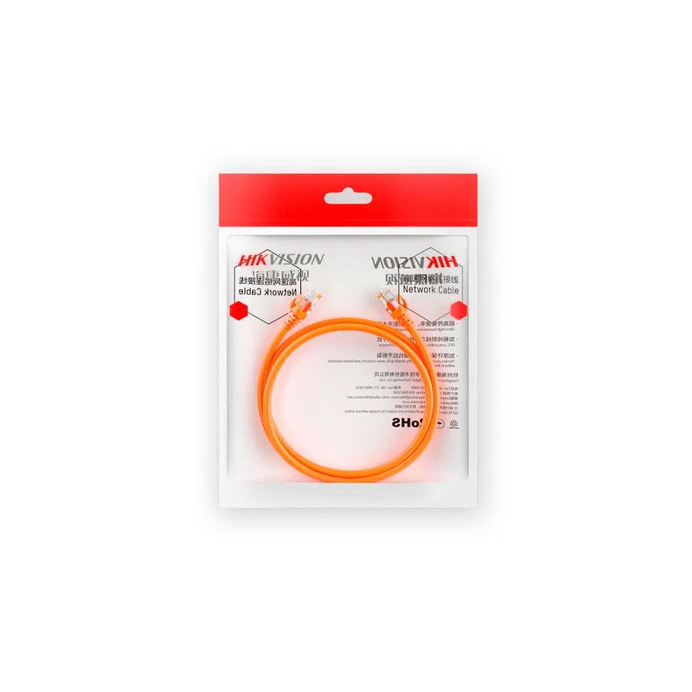 PATCH CORD UTP RJ45 HIKVSION CAT6 2 MTS NARANJA 24AWG DS-1NP6UEC0 - Vista 3
