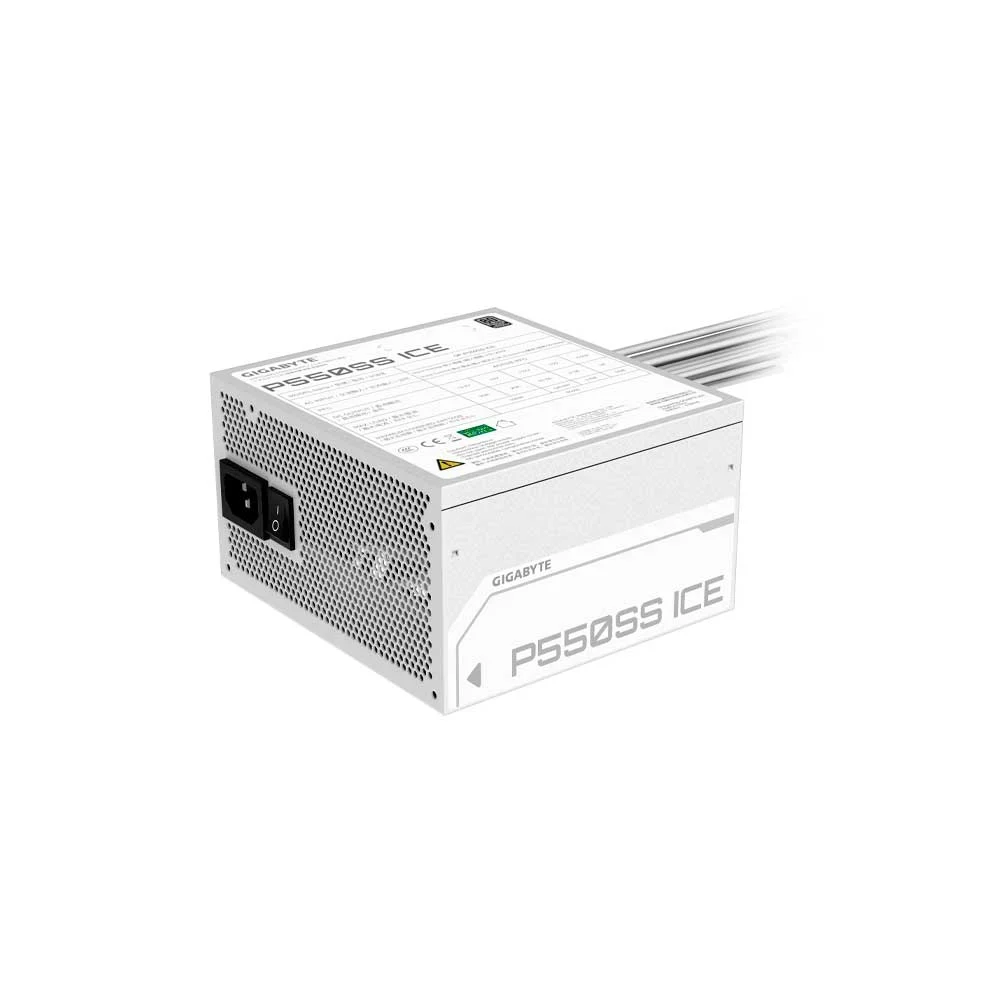FUENTE GIGABYTE 550W 80PLUS SILVER BLANCO 220V GP-P550SS ICE - Vista 3