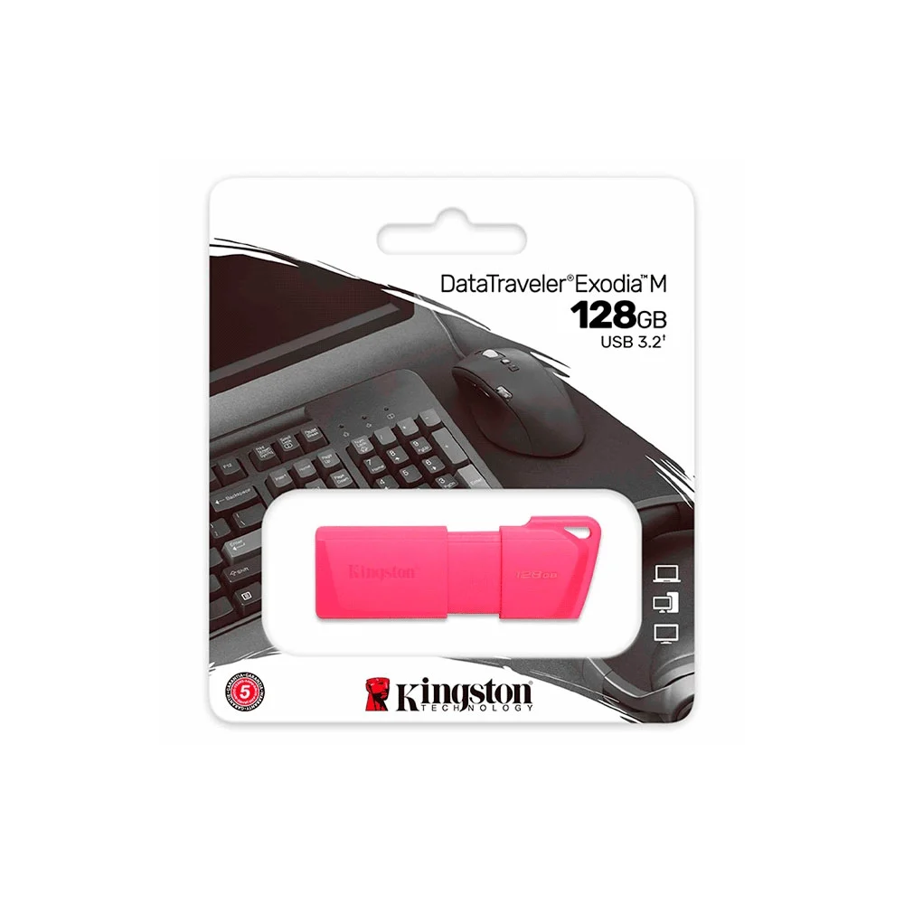 PENDRIVE KINGSTON DATATRAVELER EXODIA M 128GB KC-U2L128-7LN USB-A ROSA - Vista 2