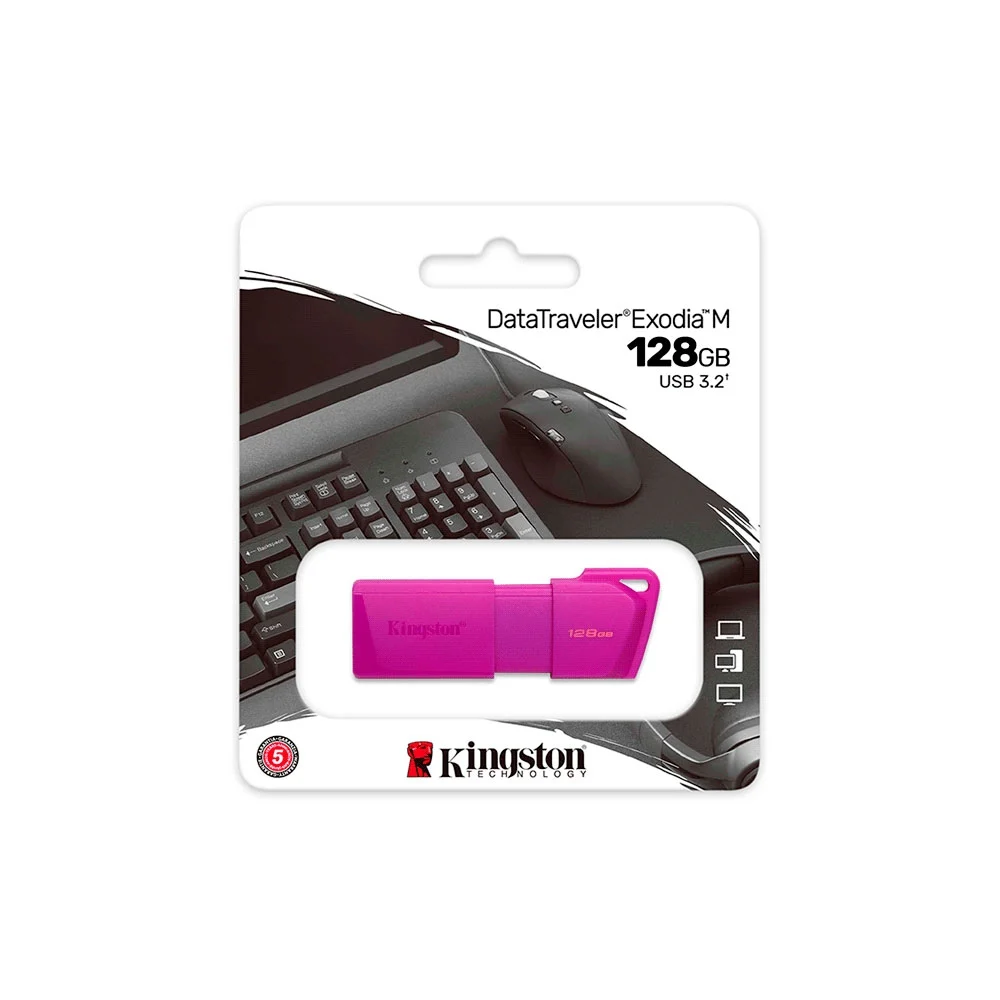 PENDRIVE KINGSTON DATATRAVELER EXODIA M 128GB KC-U2L128-7LP USB-A LILA - Vista 2