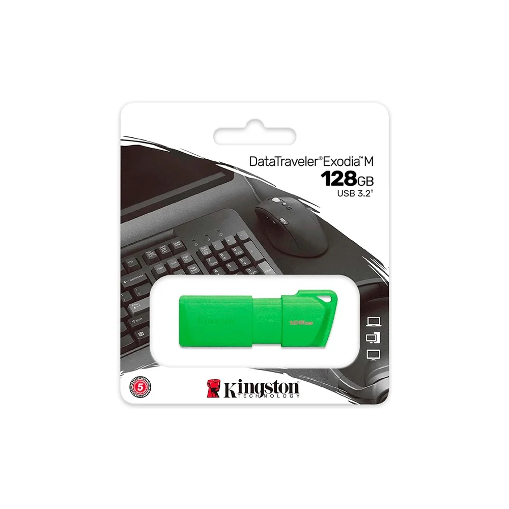 PENDRIVE KINGSTON DATATRAVELER EXODIA M 128GB KC-U2L128-7LG USB-A VERDE - Vista 2