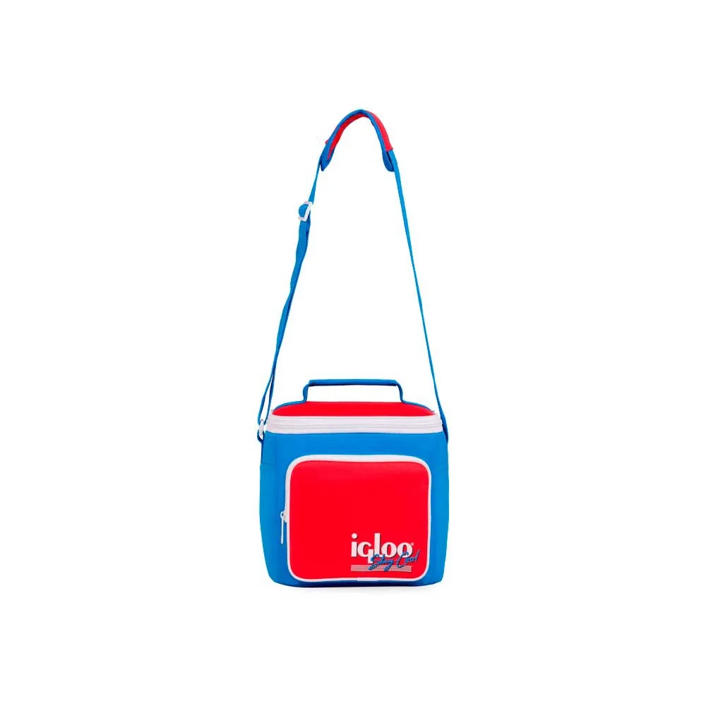 BOLSA TERMICA IGLOO 9 LATAS VERTICAL LUNCH RETRO AZUL Y ROJO 63083 - Vista 5