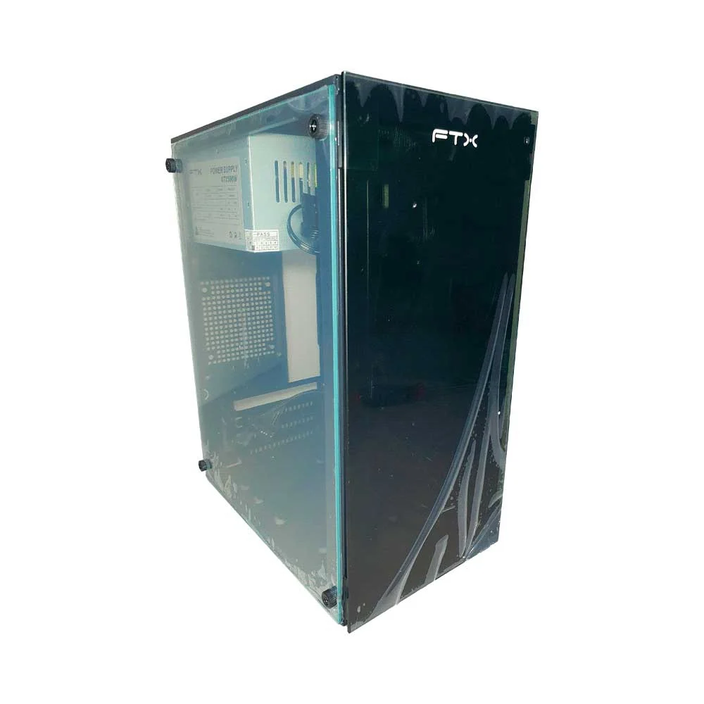 GABINETE KIT FTX255 C/FUENTE 500W MOUSE+TECL+SPK+LAT FRON TRANSP MATX/MITX - Vista 2