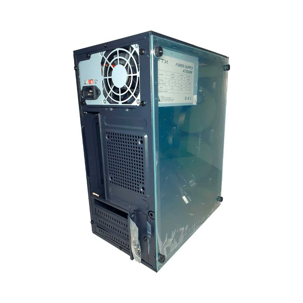 GABINETE KIT FTX255 C/FUENTE 500W MOUSE+TECL+SPK+LAT FRON TRANSP MATX/MITX - Vista 3
