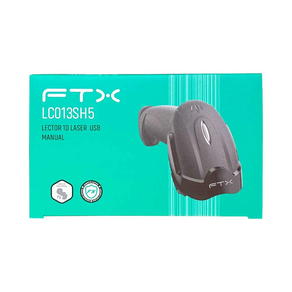 LECTOR FTX LC013SH5 1D LASER USB MANUAL S/BASE NEGRO - Vista 5