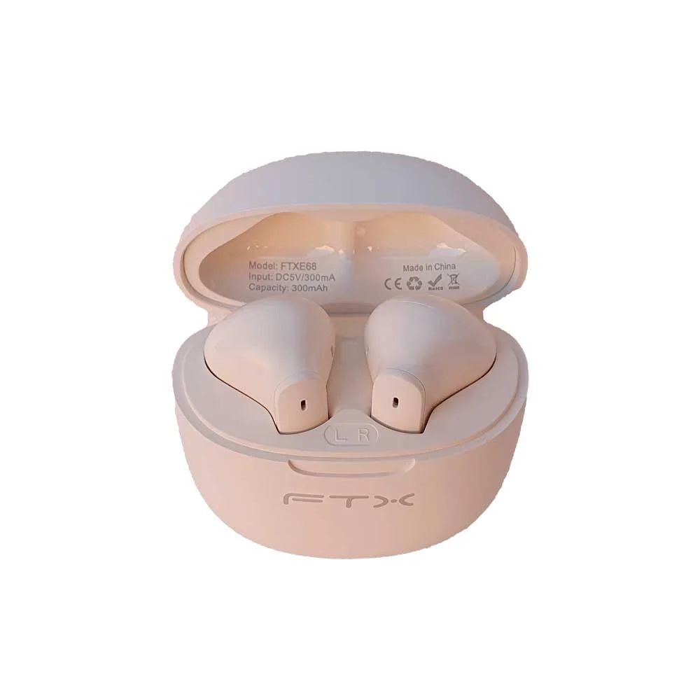 AURICULAR CON MICROFONO FTX E68-BG BT/MIC/ENC/TOUCH/IPX6 BEIGE - Vista 2