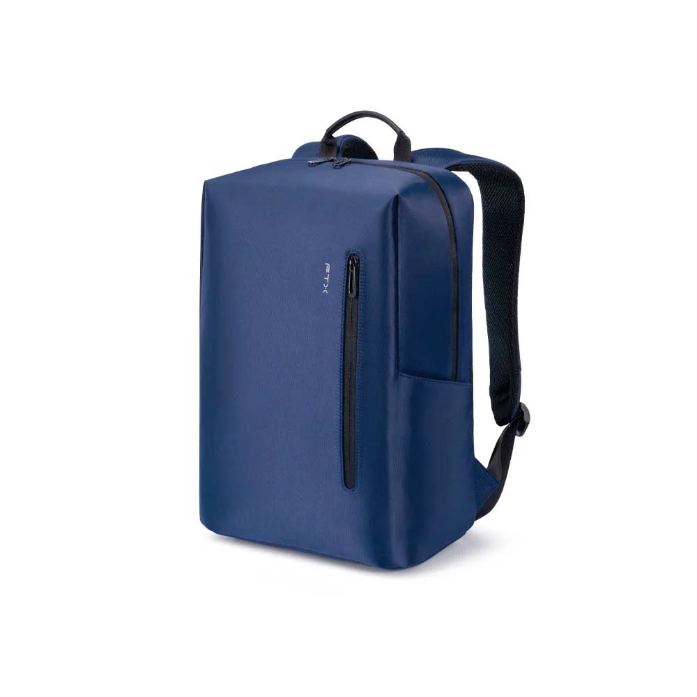 Mochila FTX ONE-BL azul oscuro con asa superior, cierre doble en la abertura principal y bolsillo frontal vertical con cierre. - Vista 2