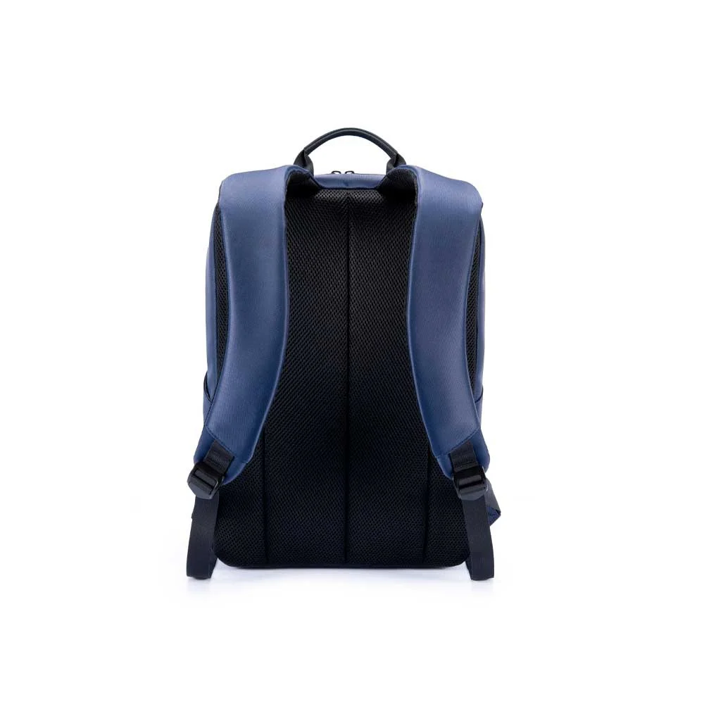 Mochila FTX ONE-BL azul oscuro con asa superior, cierre doble en la abertura principal y bolsillo frontal vertical con cierre. - Vista 4