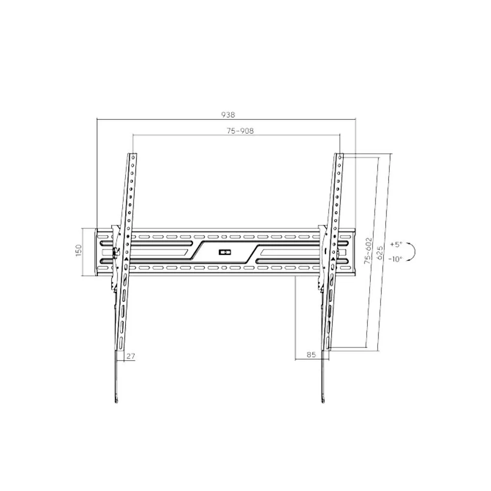 SOPORTE P/TV FTX FTX38-69T 43" A 100" 75KG/INC5°/FIJO NEGRO - Vista 3