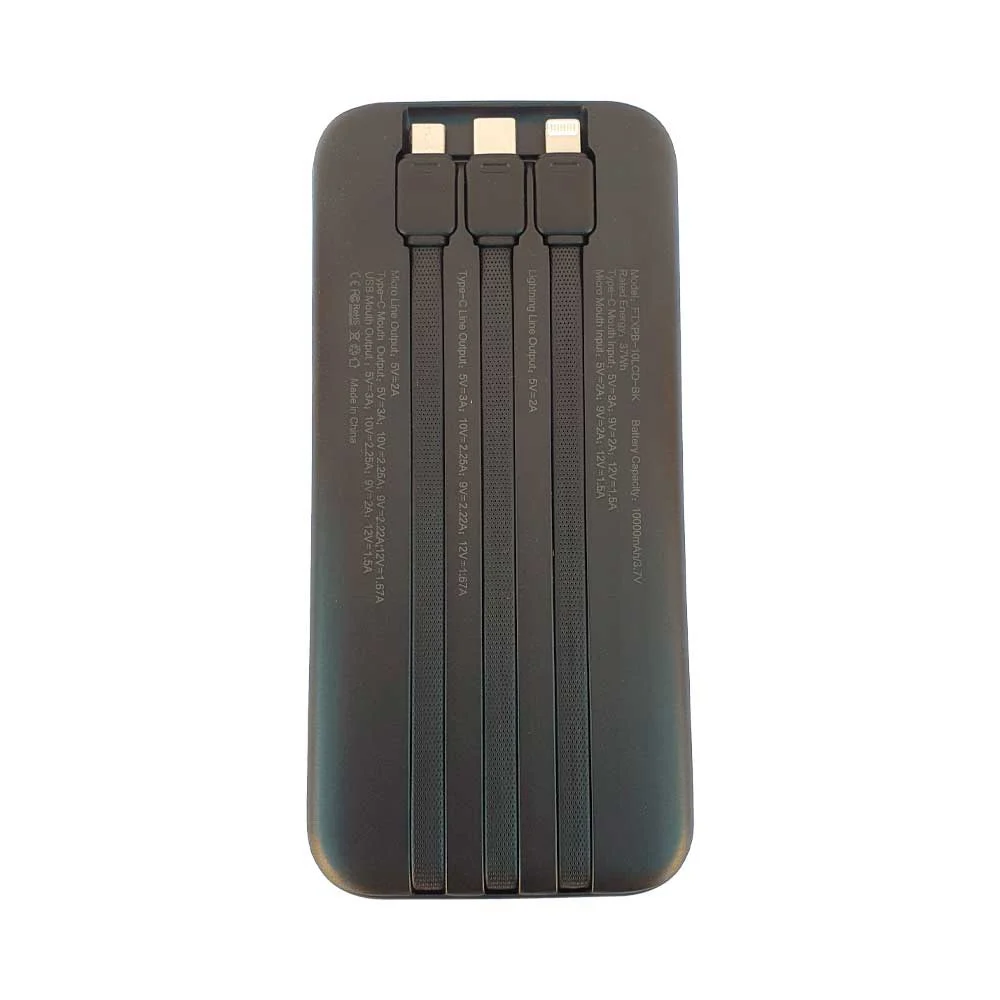 CARGADOR PORTATIL FTX 10000MAH 22.5W PB-10LCD-BK POWER BANK NEGRO - Vista 4
