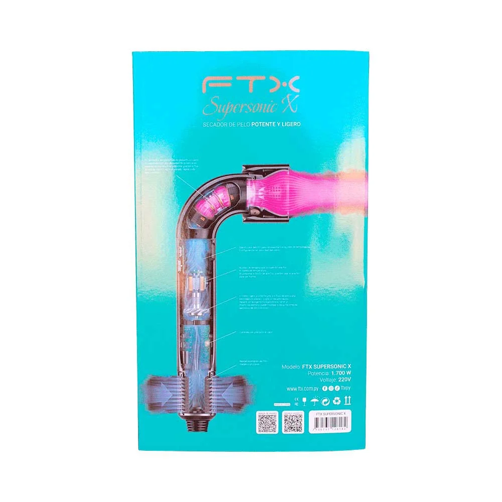 SECADOR DE CABELLO FTX SUPERSONIC X 1700W 220V LILA - Vista 4
