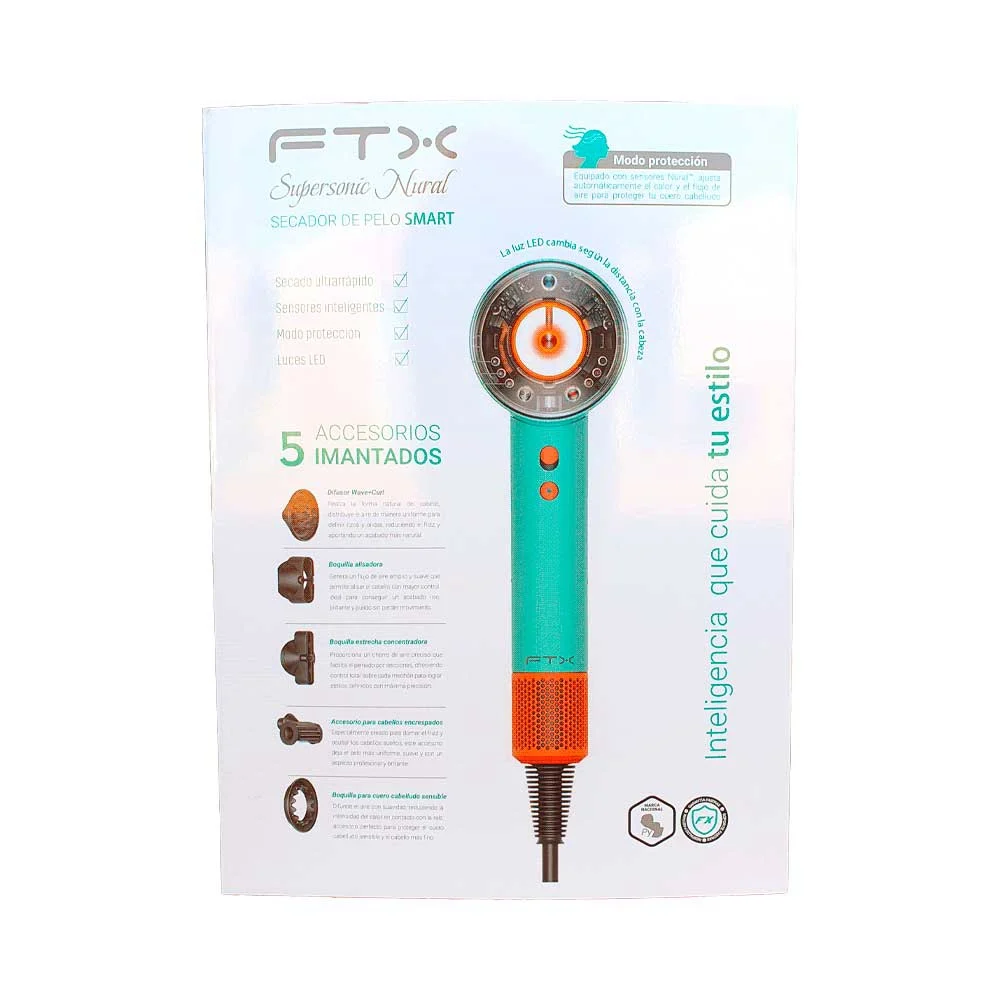 SECADOR DE CABELLO FTX SUPERSONIC NURAL 1600W 220V TURQUESA - Vista 4