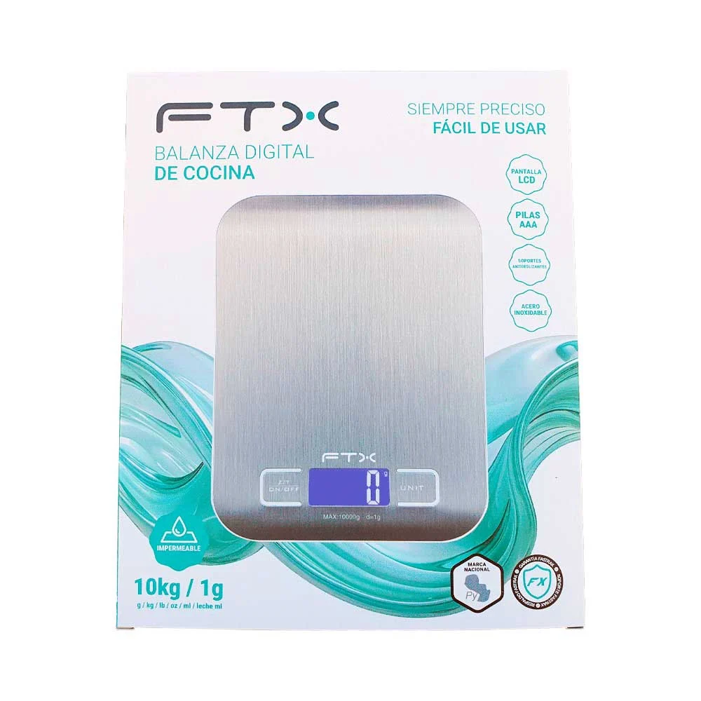 BALANZA DE COCINA FTX DIGITAL 10KG PLANA GRIS KS-101 - Vista 2