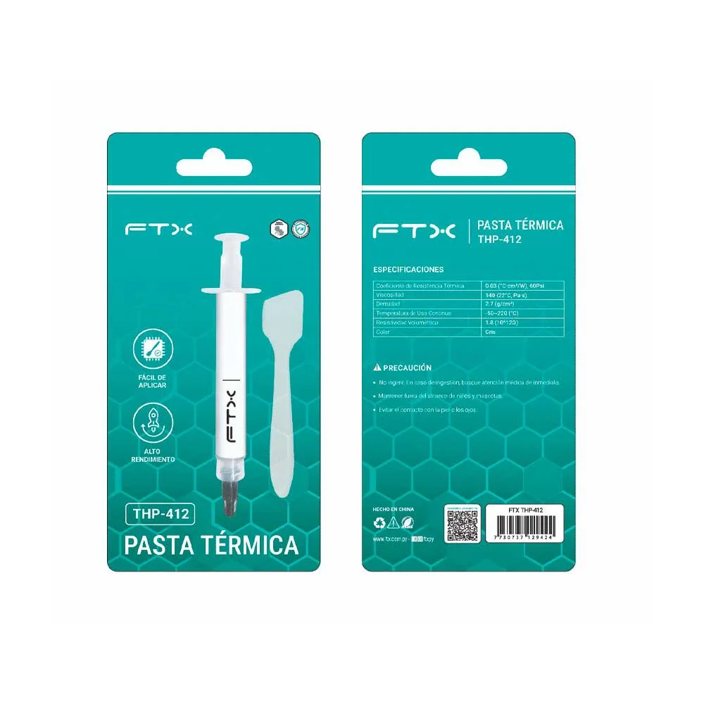 PASTA TERMICA FTX 4GR 1.2 W/M.K THP-412 - Vista 3