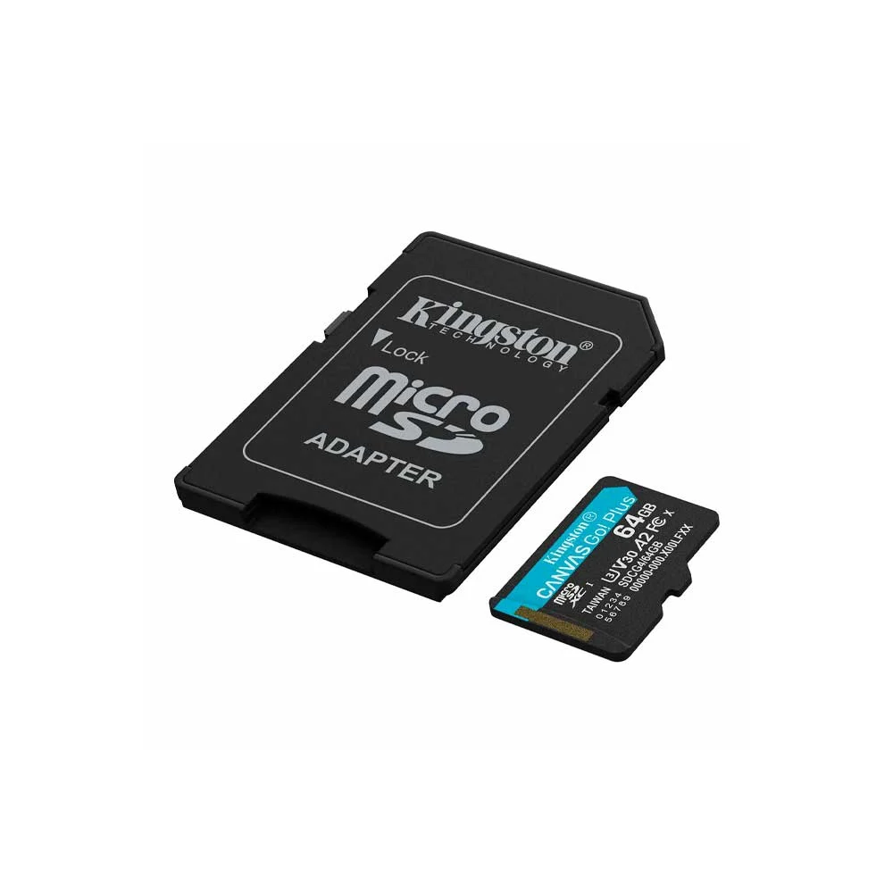 MEMORIA MICRO SD KINGSTON 64GB SDCG4/64GB 200/100 CANVAS GO PLUS C/ADAP - Vista 2