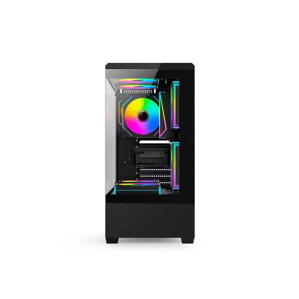 GABINETE GAMER FTX PCC-G9BK VIDRIO TEMP 3 FAN ATX/MATX/ITX NEGRO - Vista 3