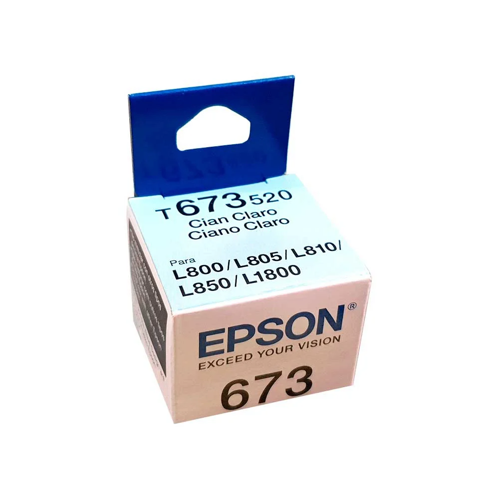 TINTA EPSON T673 520 LIGHT CIANO L8XX T673520-AL 70ML - Vista 2