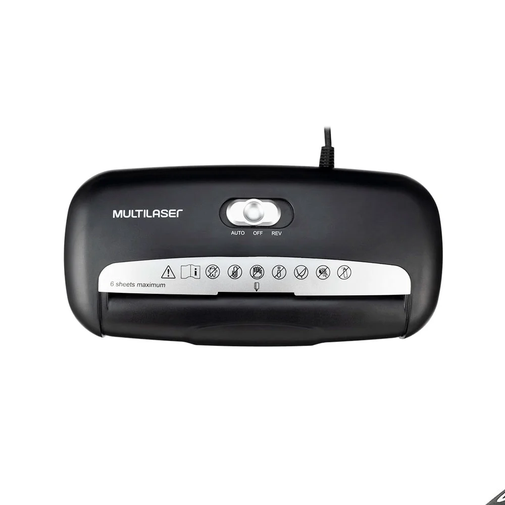 TRITURADORA DE PAPEL MULTILASER OF010EUR 220V 6FL/10L/NEGRO - Vista 2