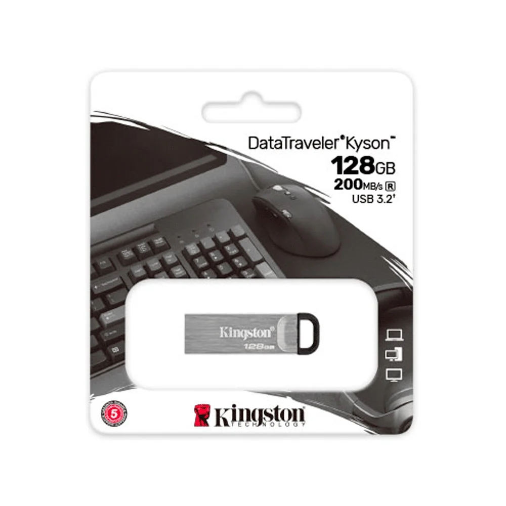 PENDRIVE KINGSTON DATATRAVELER KYSON 128GB USB 3.2 DTKN/128GB - Vista 3